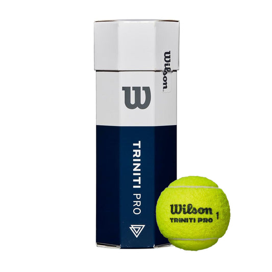 Wilson Triniti Pro pressureless tennis ball and packaging on a white background